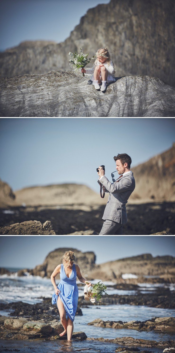 bride preps summer wedding photography at tunnels beaches in devon