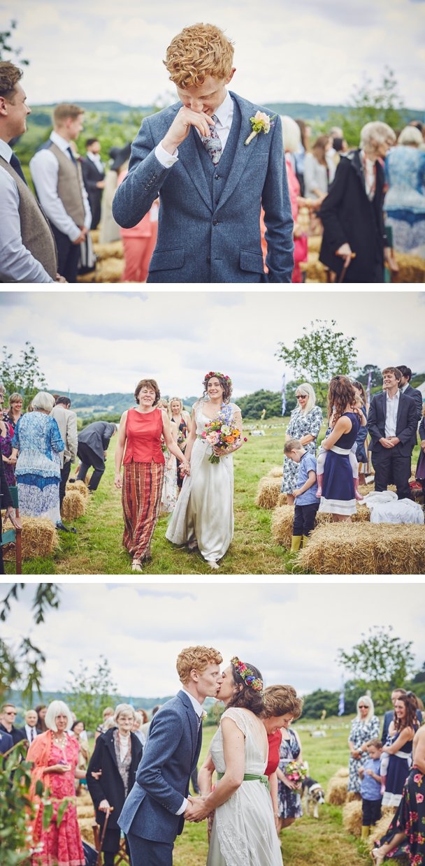 creative and relaxed wedding photography of boho festival wedding in Dorset