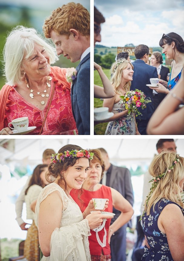 creative and relaxed wedding photography of boho festival wedding in Dorset