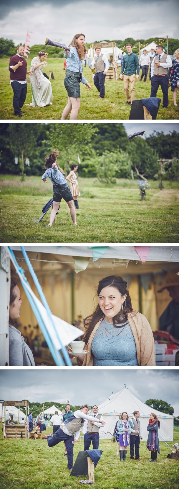 creative and relaxed wedding photography of boho festival wedding in Dorset