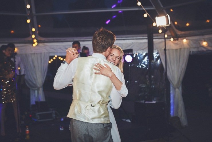 first dance at marquee wedding in Devon