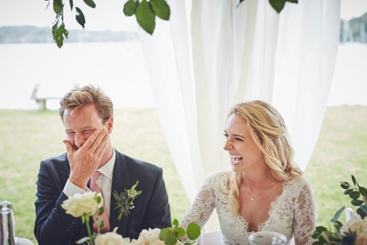 relaxed wedding photography of speeches at Devon wedding