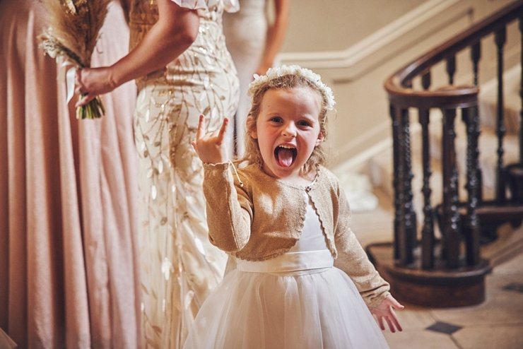 cheeky flower girl at rockbeare manor Exeter