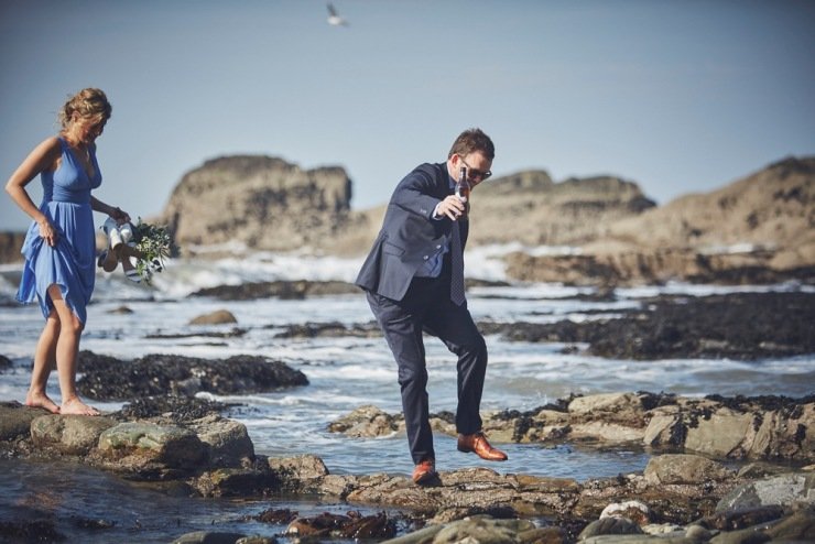 Wedding photography at Tunnels Beaches devon