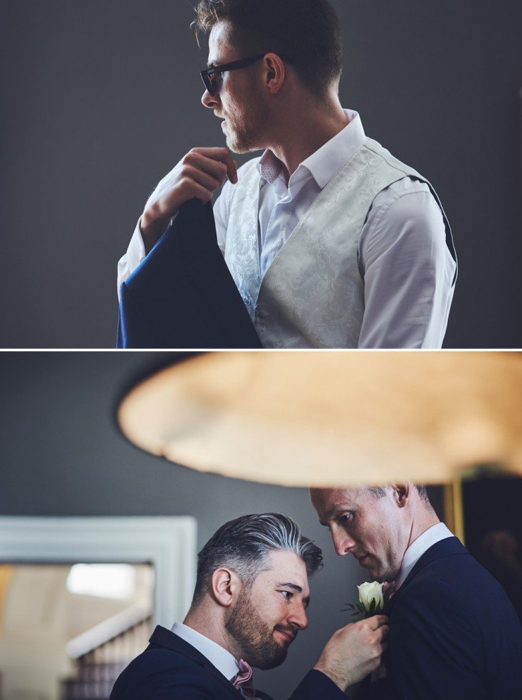 groom at a relaxed summer wedding photography at rockbeare manor in devon