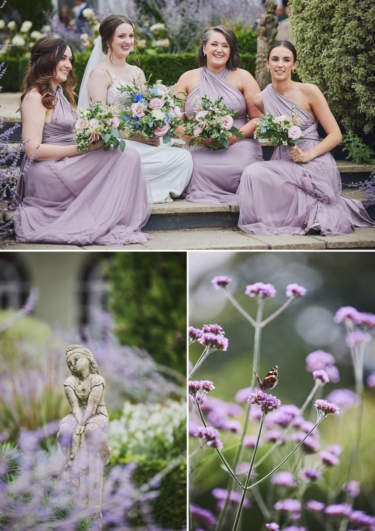 Italian garden at summer wedding deer park country house Exeter