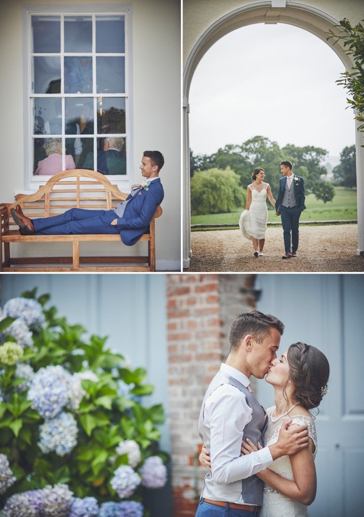 relaxed wedding photography of bride and groom at a wedding at Rockbeare manor in Exeter devon