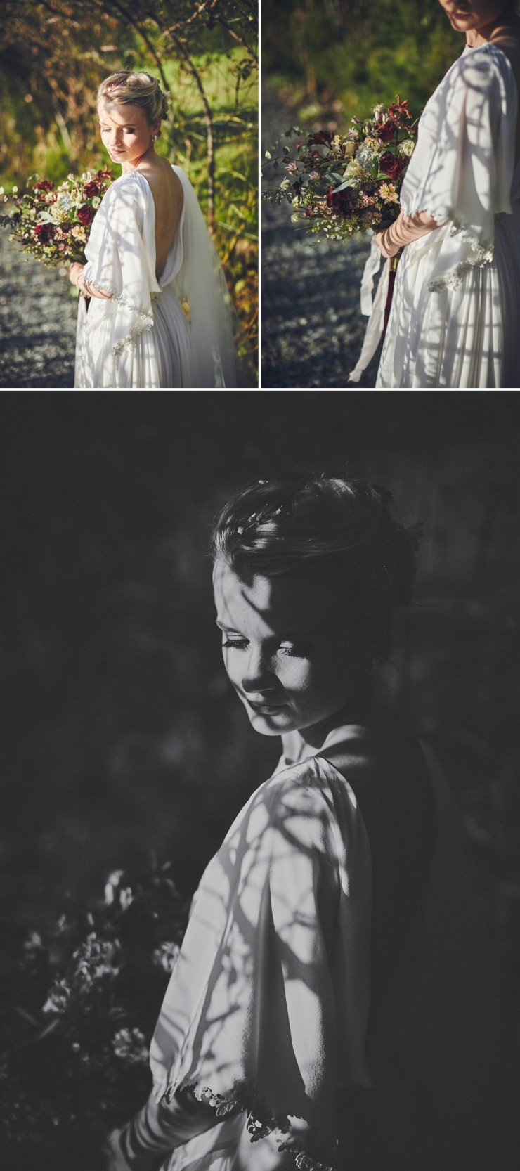 beautiful contemporary wedding photography of bride and groom at their Autumn wedding at Hotel Endsleigh in Devon