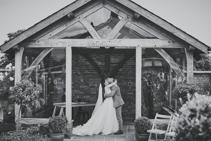 outdoor wedding ceremony photography Upton Barn and walled garden Devon