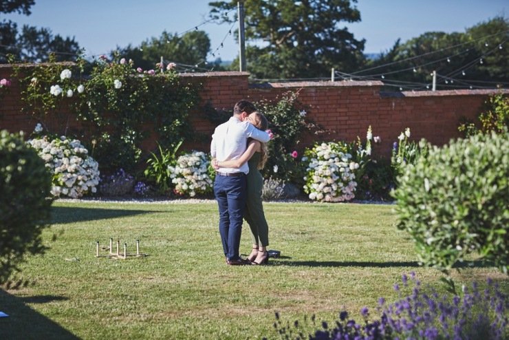 relaxed wedding photography Upton Barn and walled garden Devon