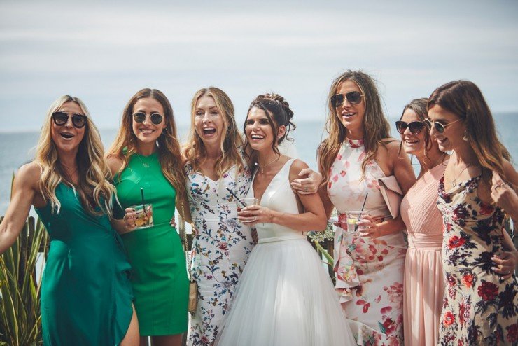 relaxed guests from wedding photography at tunnels beaches in devon