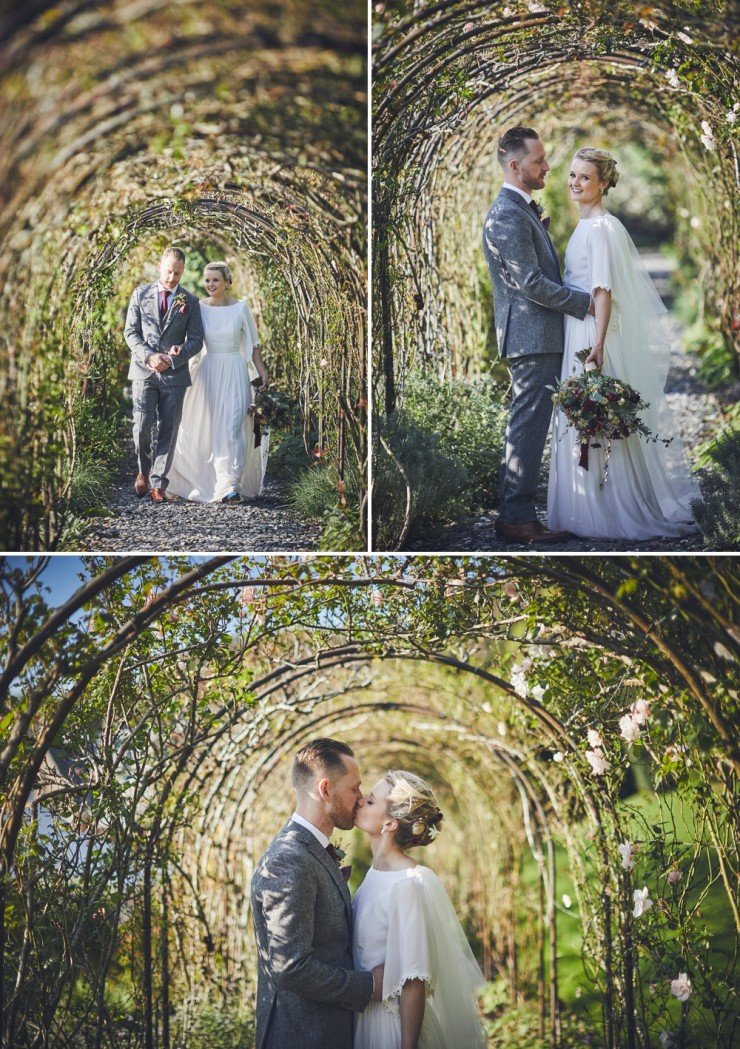 documentary wedding photographer photographs bride and groom portrait session at Hotel Endsleigh in Devon