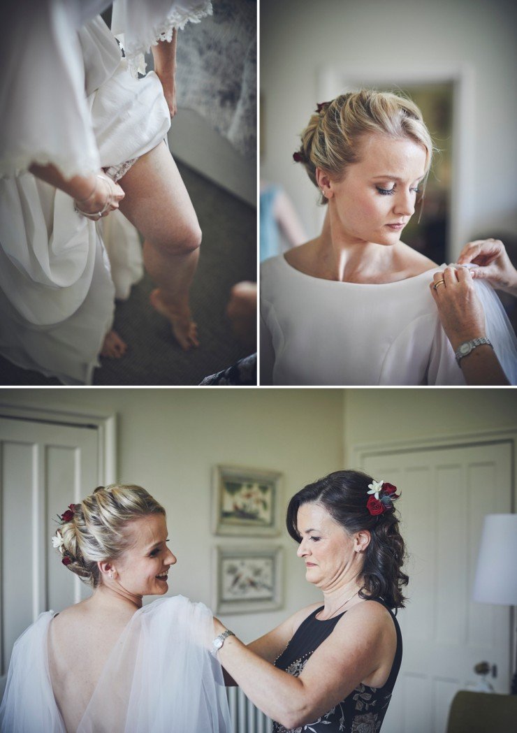 candid photography of bridal preparations at Hotel Endsleigh in Devon