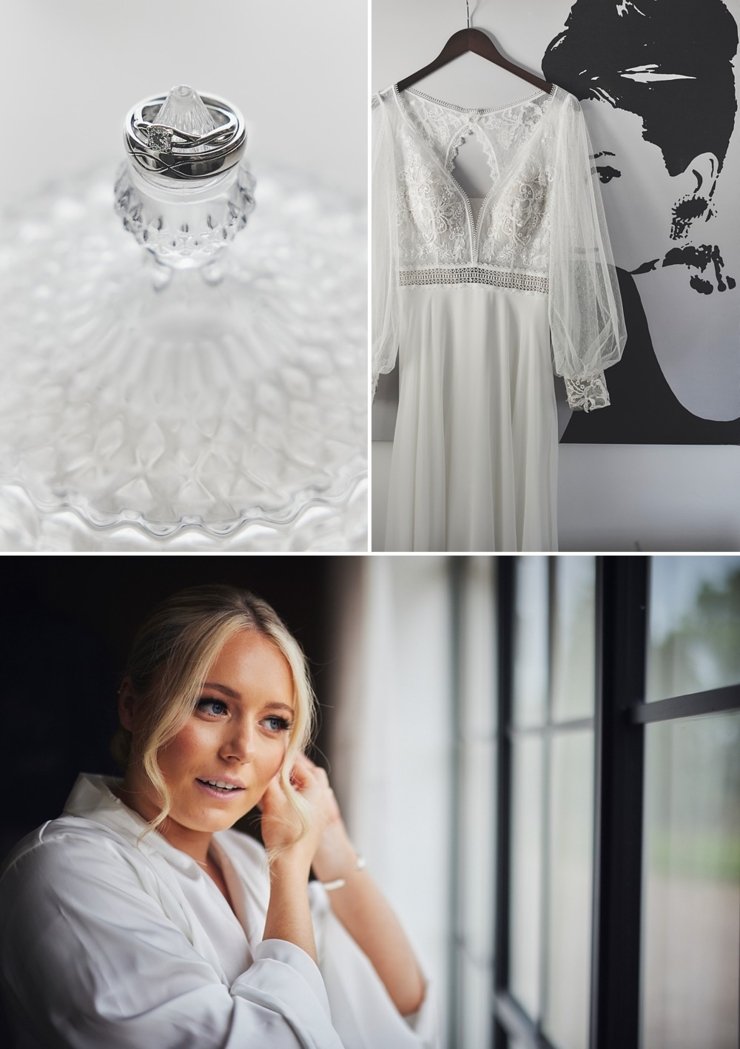 bridal preps and details at Brickhouse vineyard wedding