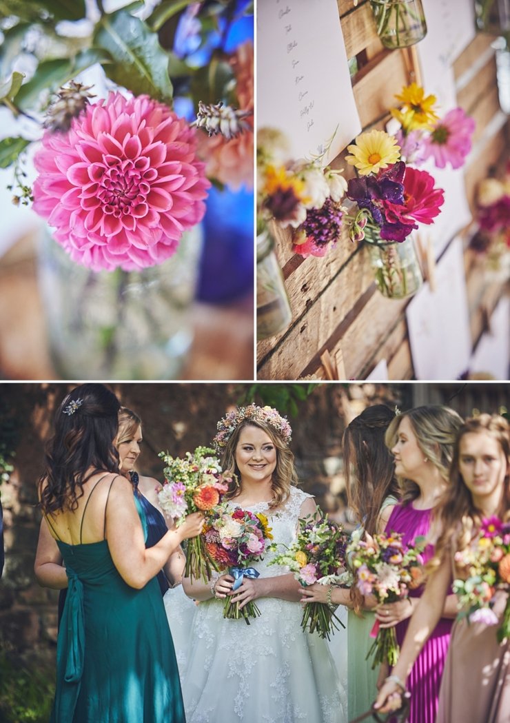 rustic seating plan and details at diy marquee wedding in Devon