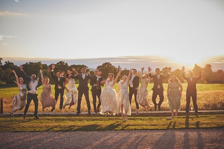 bridal party fun at rockbeare manor in Devon 