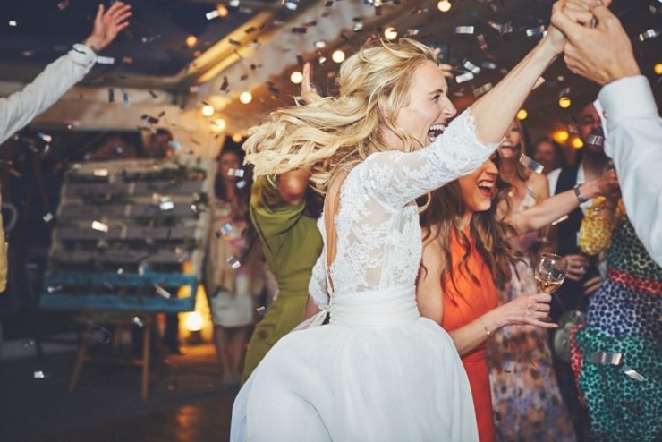 first dance at marquee wedding in Devon