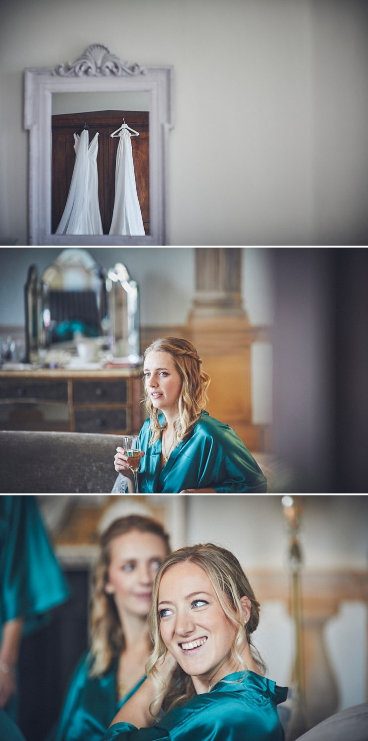 wedding dress and veil in mirror 