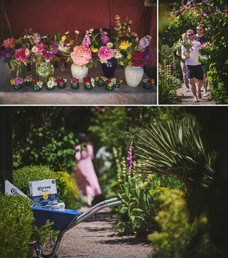 candid groom photo at boho wedding in Exeter