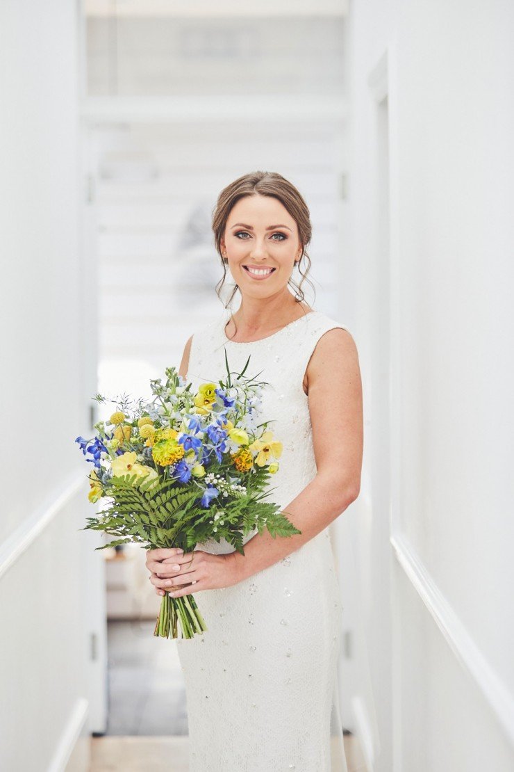 bride preps summer wedding photography at tunnels beaches in devon