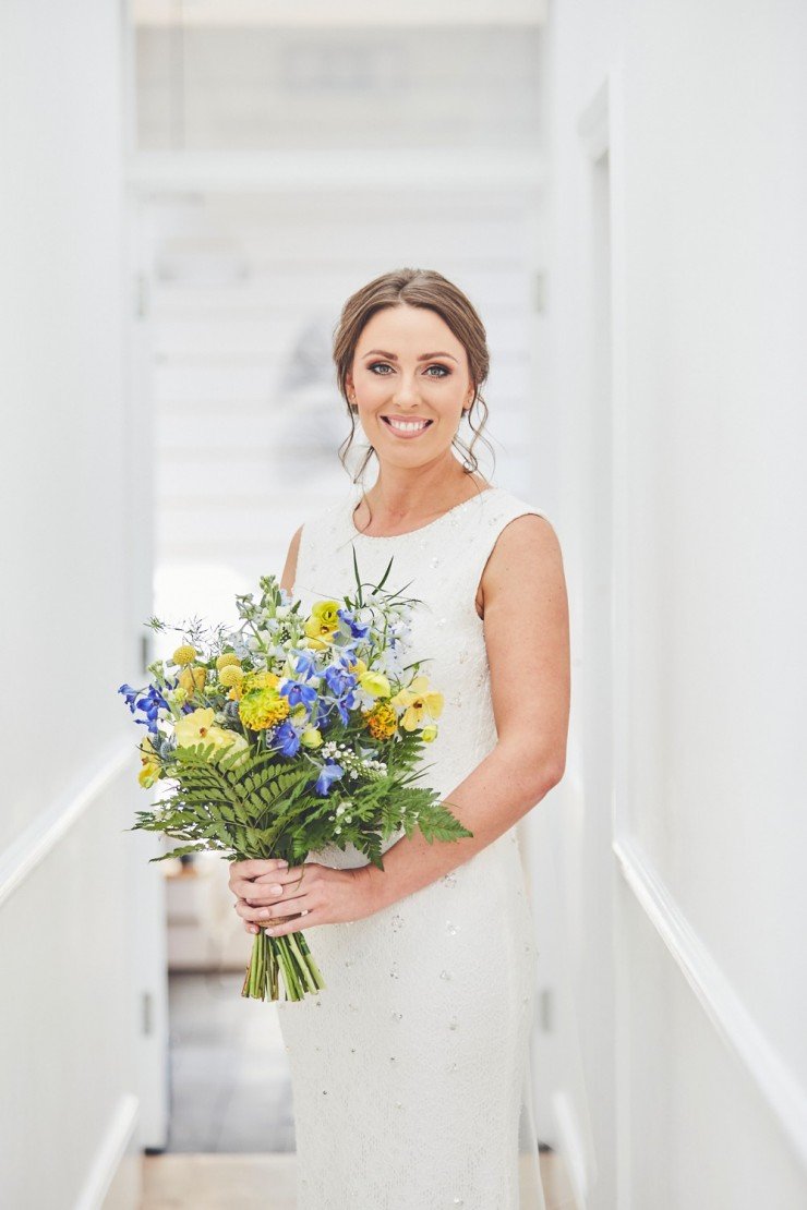 bride preps summer wedding photography at tunnels beaches in devon