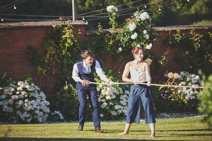 relaxed wedding photography Upton Barn and walled garden Devon