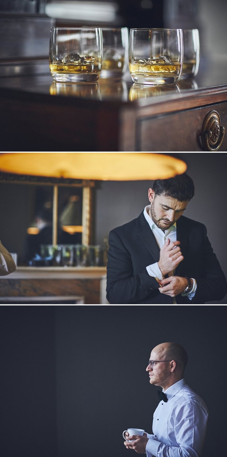 groom getting ready at micro wedding at Rockbeare manor in Devon