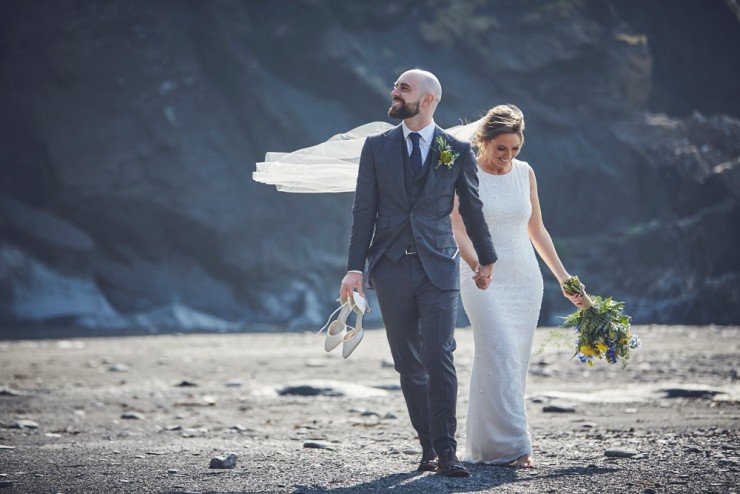 bride preps summer wedding photography at tunnels beaches in devon