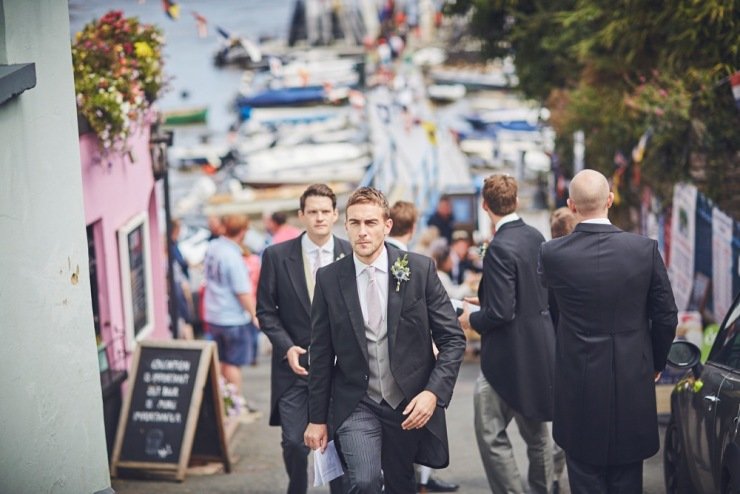 reportage wedding photography of grooms preps in Devon