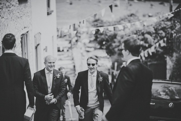 reportage wedding photography of grooms preps in Devon