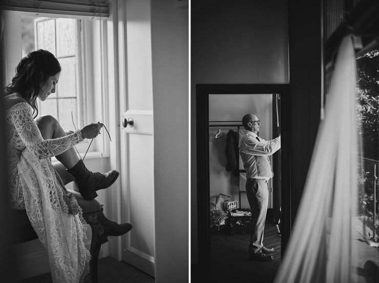 bridal preps for boho wedding Cornwall
