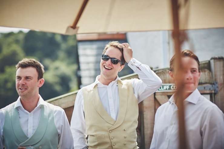 reportage wedding photography of grooms preps in Devon