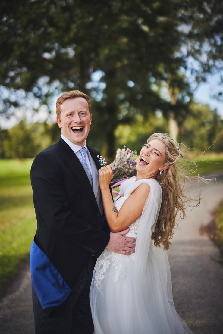 fun couples portrait Rockbeare Manor Exeter wedding