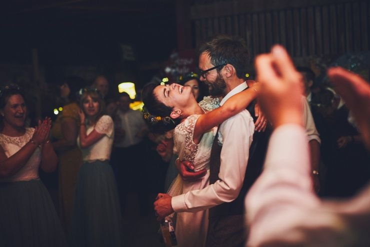 wedding couple dancing at West Town Farm