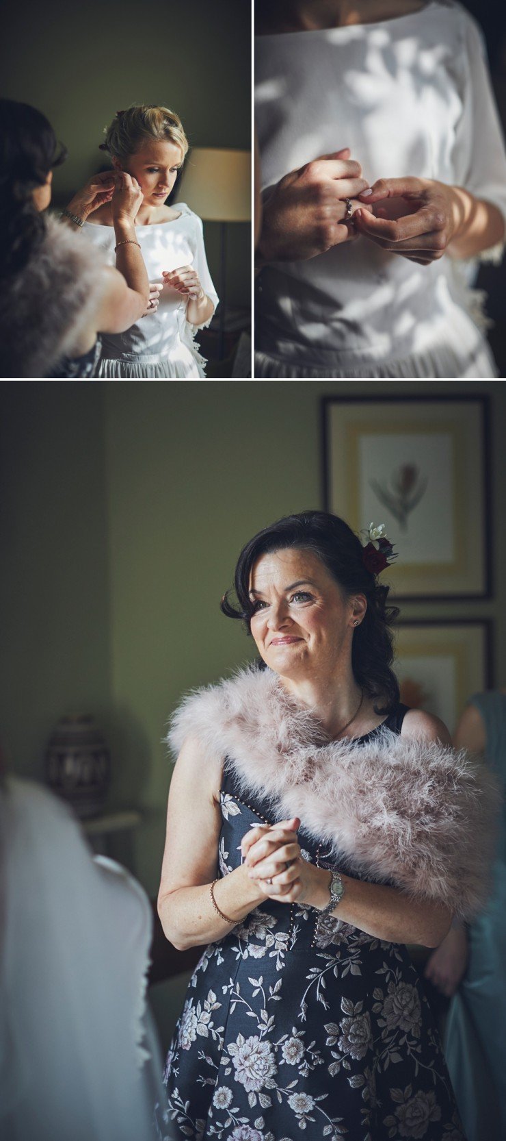 black and white portrait photography of stunning bride getting ready for her wedding at Hotel Endsleigh in Devon