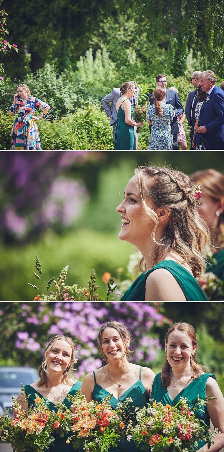 guests and bridesmaids before ceremony at South Devon wedding