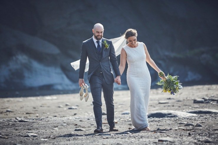 Wedding photography at Tunnels Beaches devon