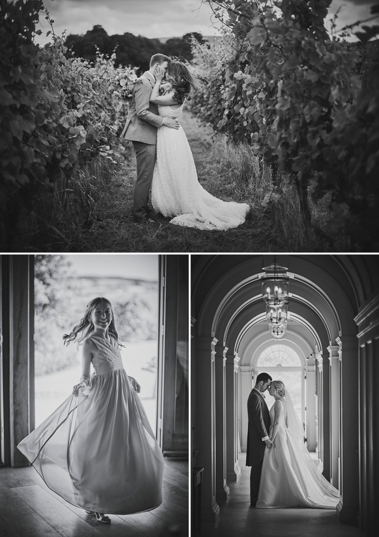 black and white candid wedding photographs shilstone house Devon