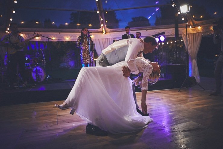 first dance at marquee wedding in Devon