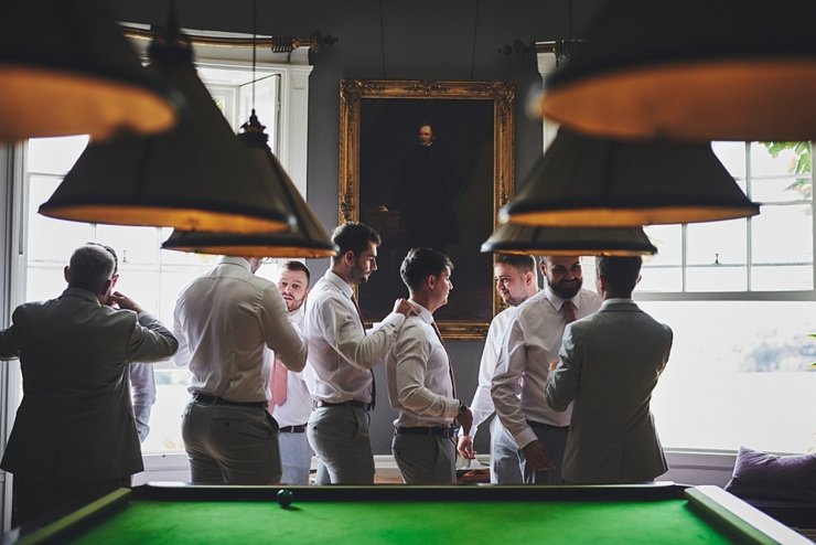 groomsmen getting ready at Rockbeare Manor Devon