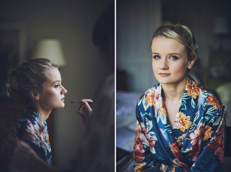 candid photography of bridal preparations at Hotel Endsleigh in Devon